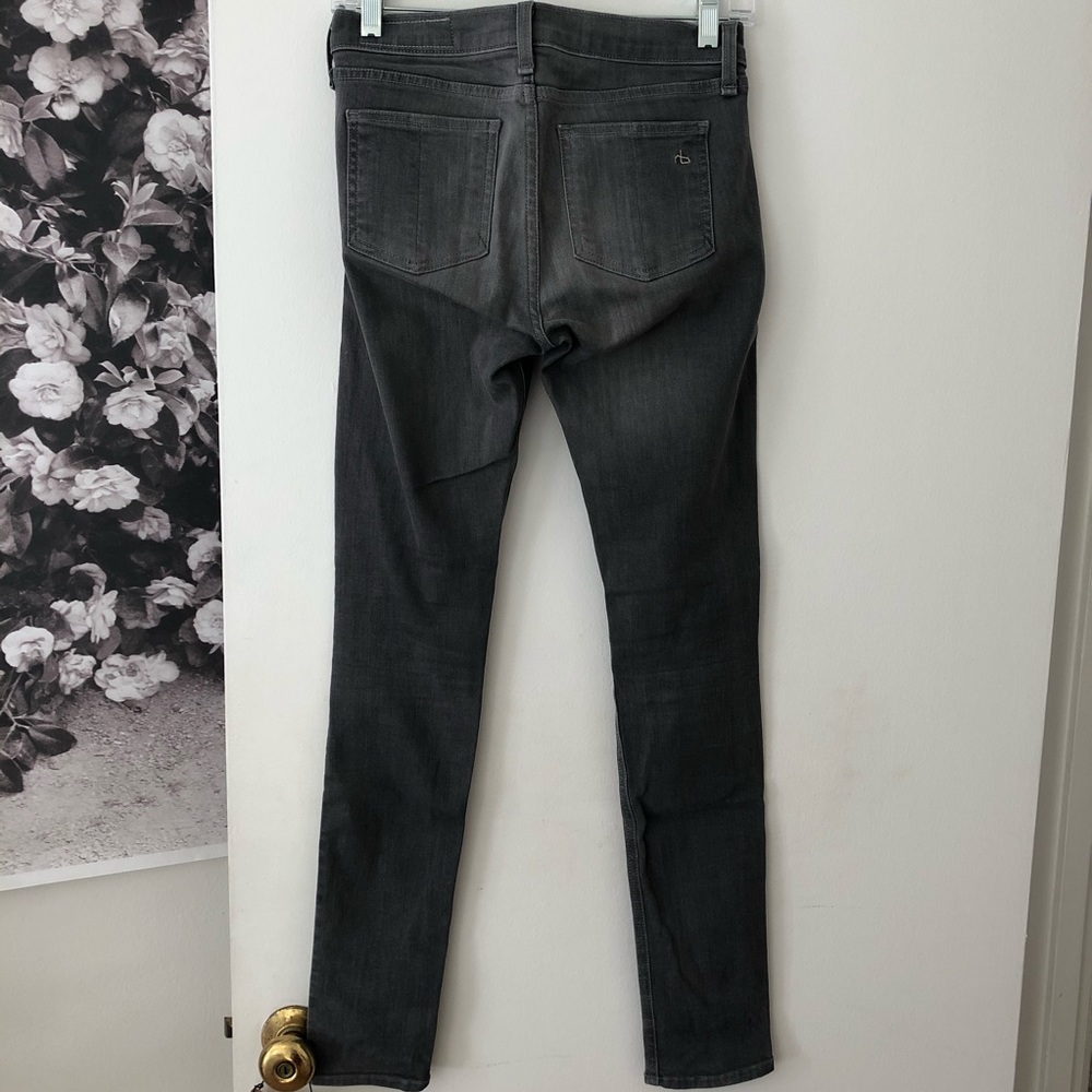 Rag & Bone Skinny Mid Rise Stretch Jeans in Grey - Picture 4 of 5